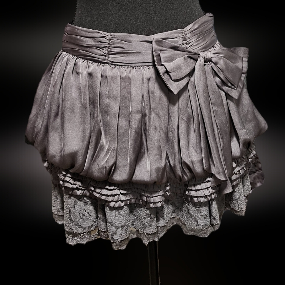 Silver/Gray Bubble Mini Skirt